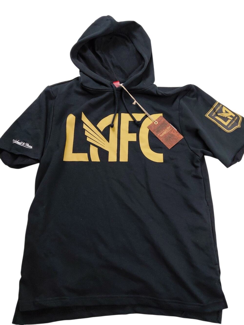 Mitchell & Ness MLS LAFC Hoodie Sweatshirt Mens Medium Black Short Sleeve Soccer